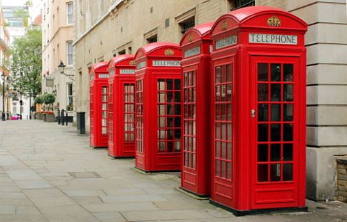 Red public phone boxes - Office Phone Shop